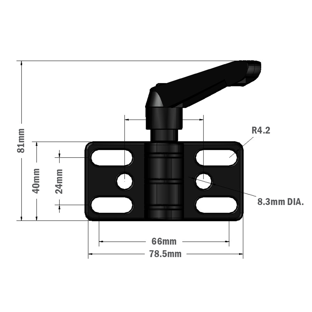 51-020-1 MODULAR SOLUTIONS DIE CAST ZINC HINGE<br>45 BUTT W/HARDWARE